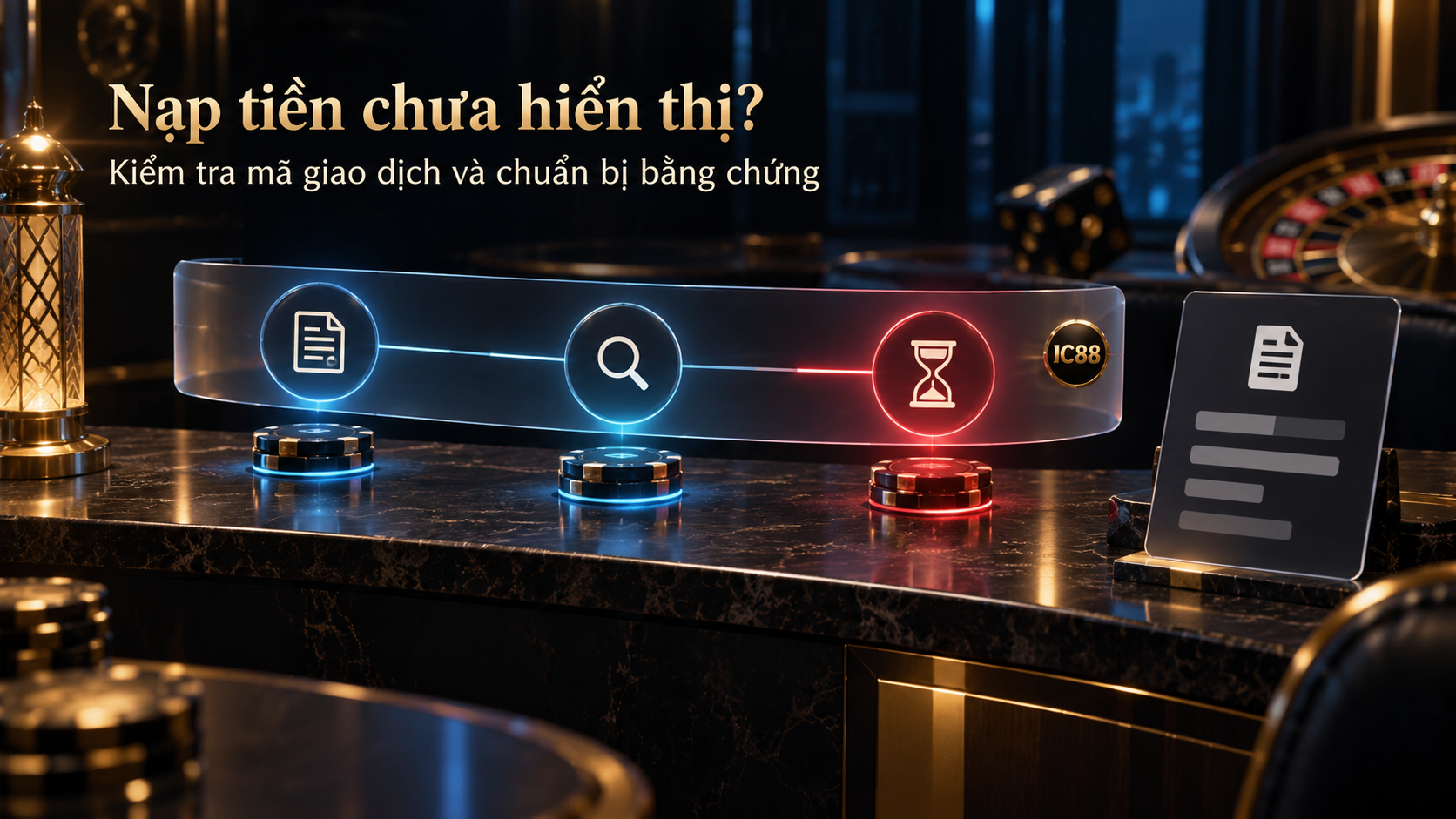 IC88 nạp tiền chưa hiển thị - kiểm tra mã giao dịch